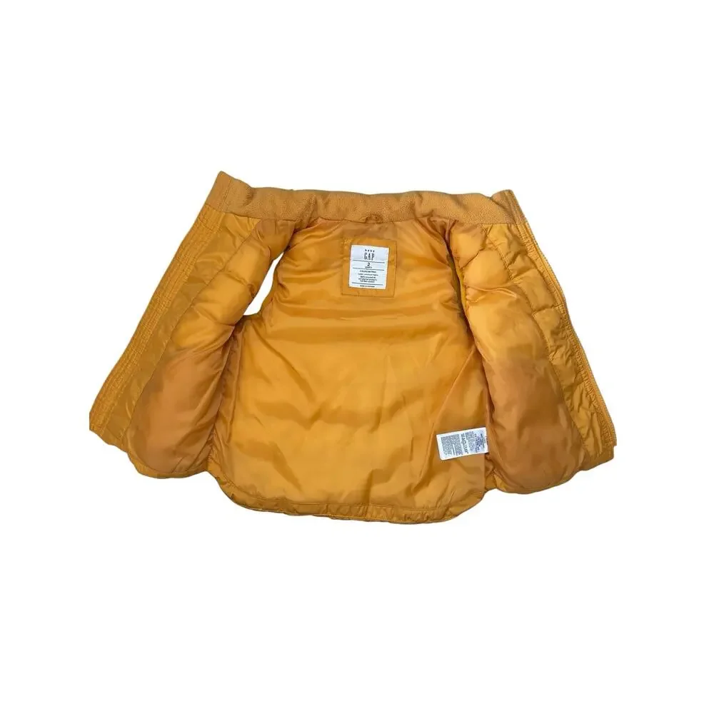 BABY GAP Cold Control Puffer Vest Rugby Gold Size 2 Toddler Polyester Full Zip